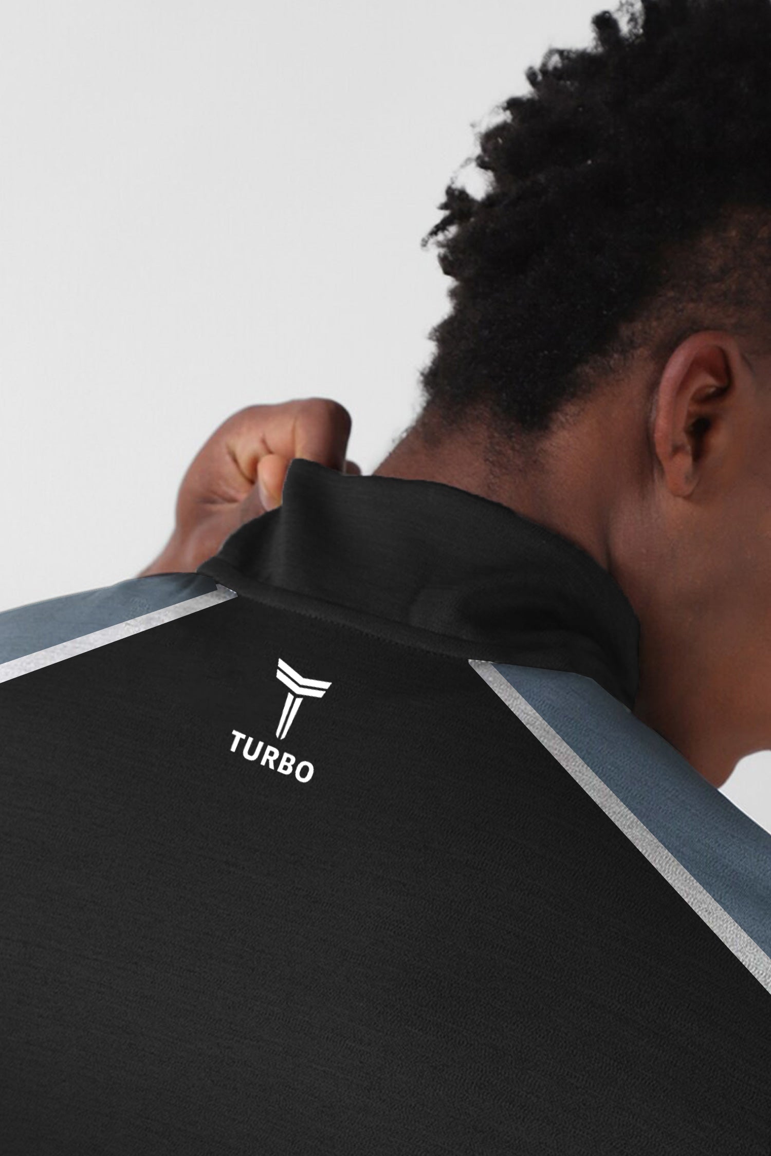 Turbo Signature Typography Men Zipper Tracksuit In Black