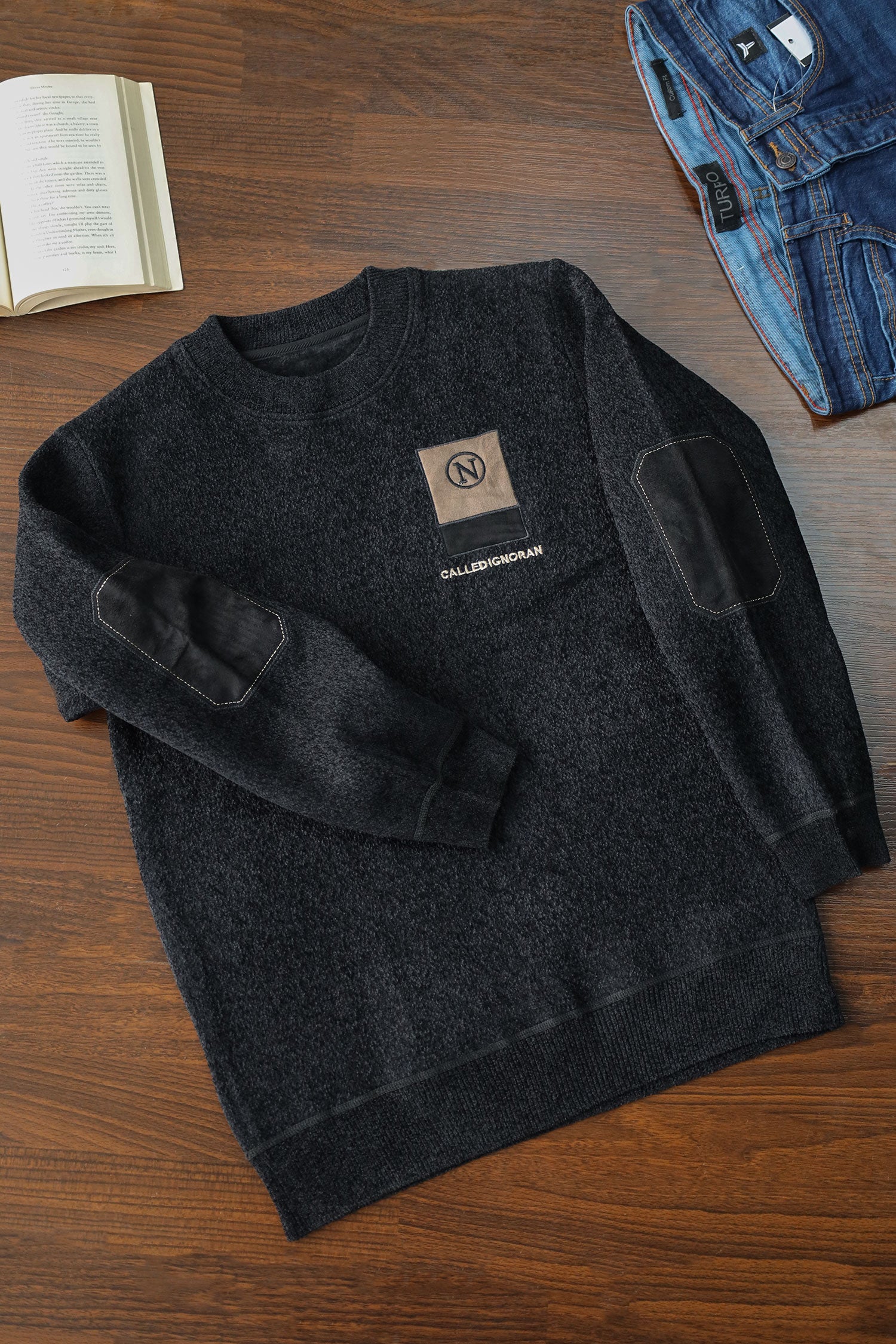 Fashion Patchwork Round Neck Imported Men's Sweatshirt