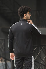 Turbo Signature Typography Men Zipper Tracksuit In Black