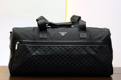 Armni Imported Embossed Front Pocket Travel bag in Black