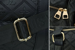 Luis Vten Imported Signature Embossed Travel bag in Black