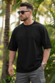 Luis Vten Signature Round Neck OverSize T-shirt In Black