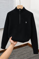Polo Pony Winter Old Money Pullover Imported Men's Jumper Sweater In Black