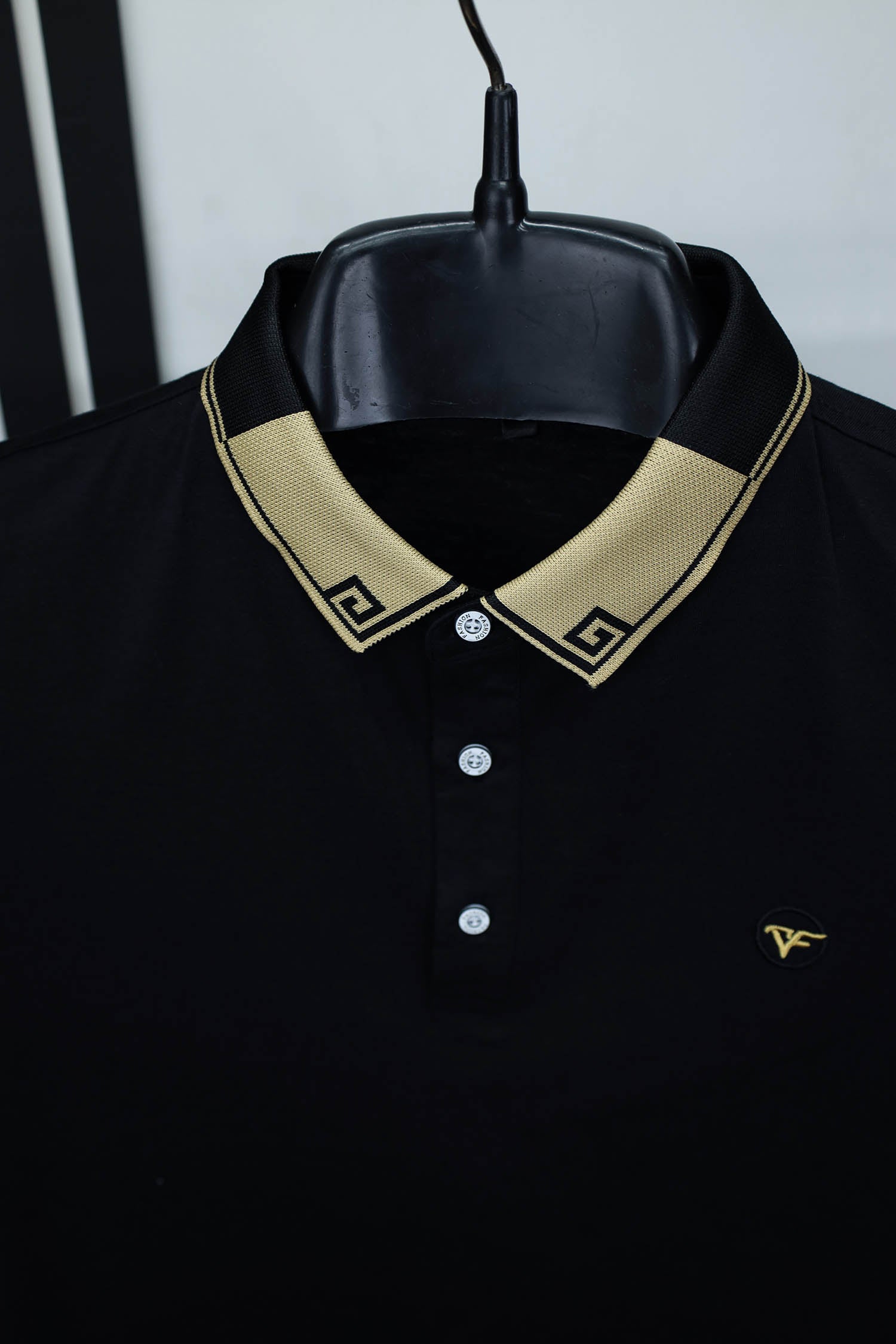 Two Tone Banded Collar And Sleeve Polo Shirt