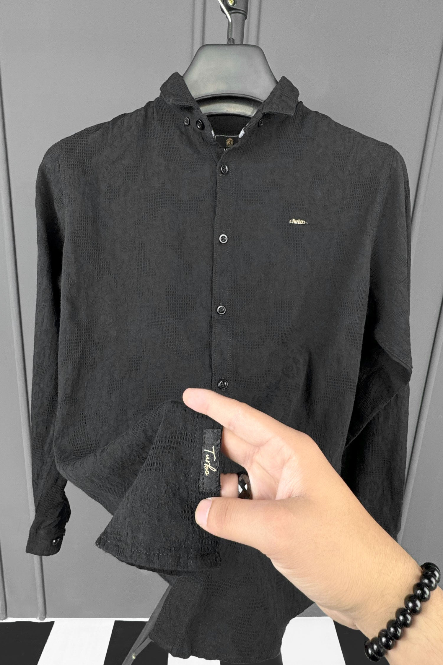 Turbo Vintage Patterend Long Sleeve Cotton Casual Shirt