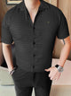 Turbo Designer Motif Embossed Casual Shirt In Black