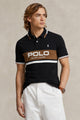 Plo Rph Lren Prominent Horizontal Stripe Men's Polo Shirt In Black