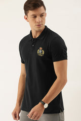 Polo Rph Luren Classic Fit Typography Embroidered Men's Polo Shirt In Black