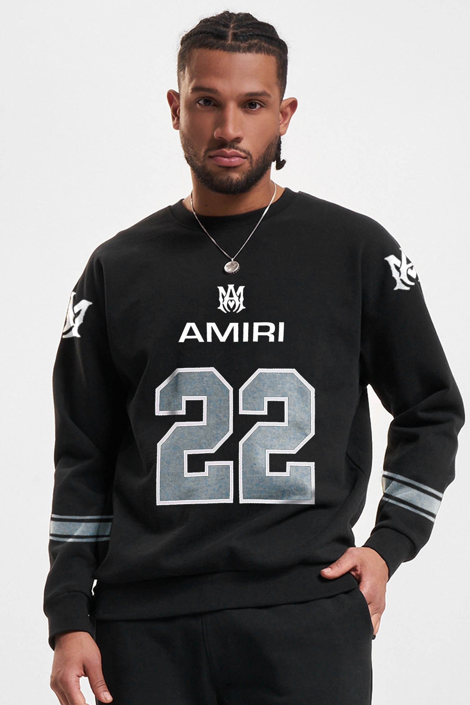 Amri 22 Signature Crew Neck Full Sleeves Men's Sweatshirt