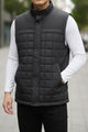 Quilted Design, Stand-up Collar Men's Gilet In Black