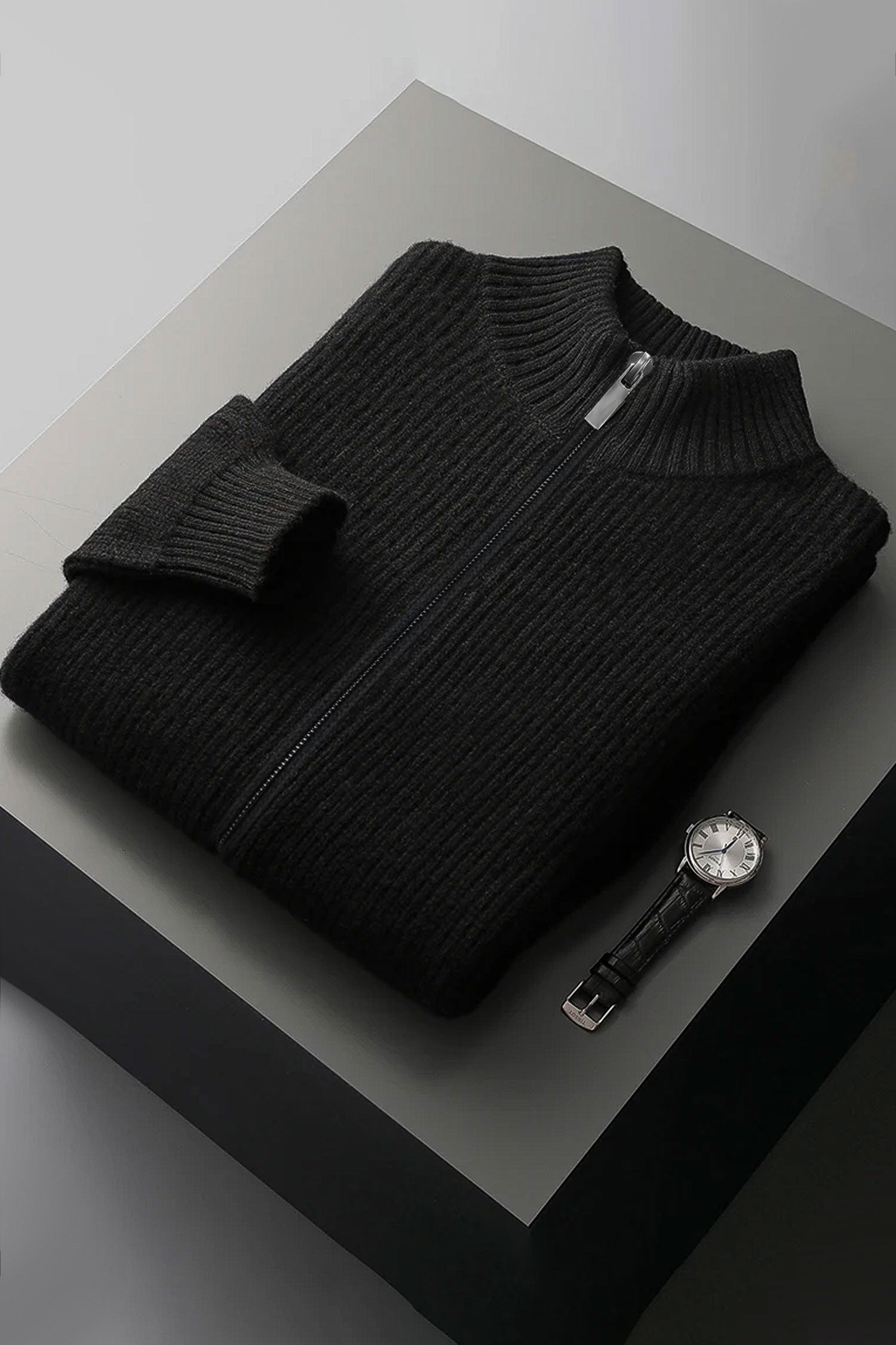 Old Money Zipper Imported Men's Sweater