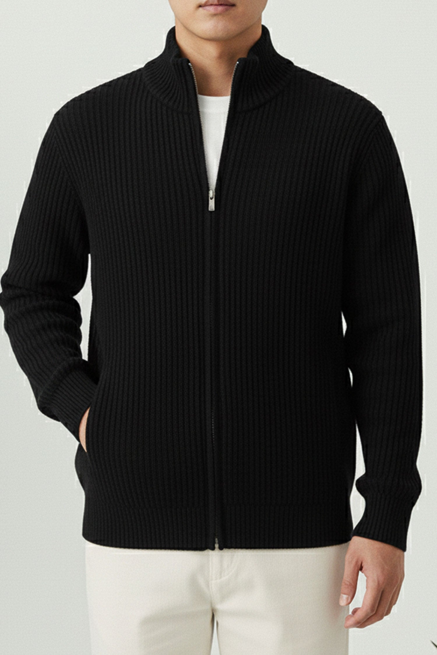 Old Money Zipper Imported Men's Sweater