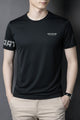 Mens Fit Wear Round Neck T-shirt In Black