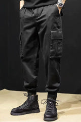 Turbo Vintage Grip Signature Imp Cotton Cargo Trouser In Black