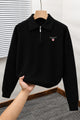 Gnt Diamond Textured Quarter-Zip Imported Men's Jumper Sweater