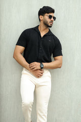 Turbo Artistic Touch Comfort Casual Shirt In Black