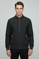 Square Pattern Lines Imported Light Weight Jacket In Black