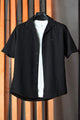 Turbo Textured Relaxed Fit Casual Shirt In Black