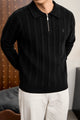 Turbo X Polo Ribbed Texture Quarter-Zip Imported Men's Jumper Sweater