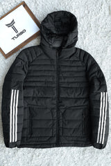 Adds Half Stripe Hooded Padded Imported Puffer Jacket