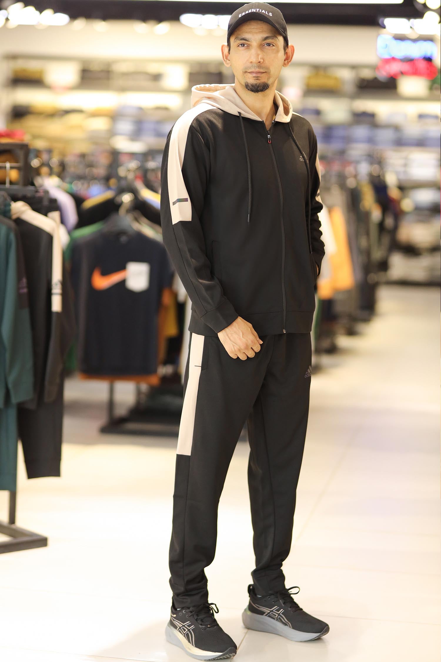 Adds Game Time Mock Neck Hoodie Zipper Tracksuit