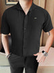 Turbo Textured Relaxed Fit Casual Shirt In Black