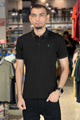 Turbo Polo Collar Tipping Men's Polo Shirt In Black