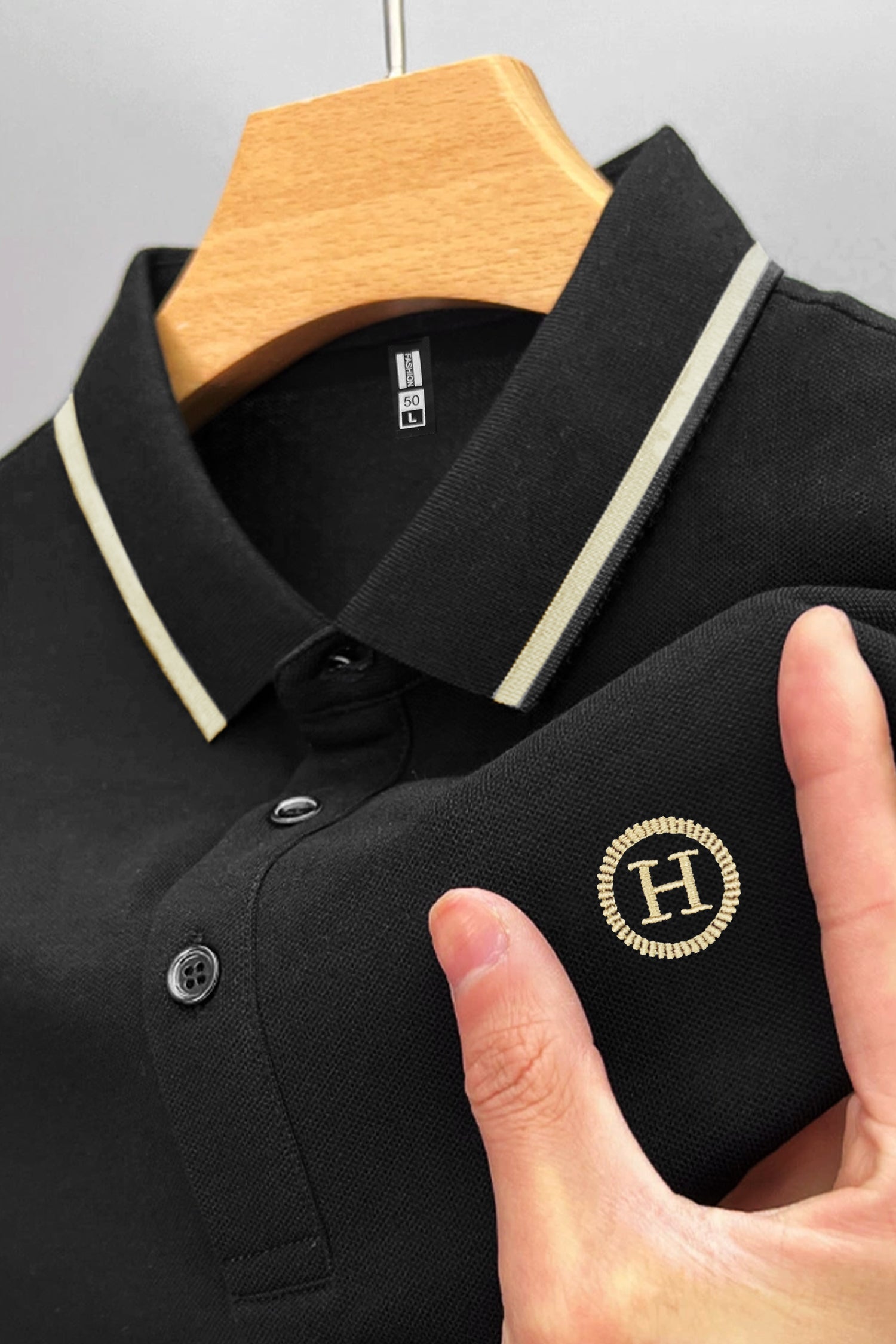 Custom Detail Lapel Men's Polo Shirt