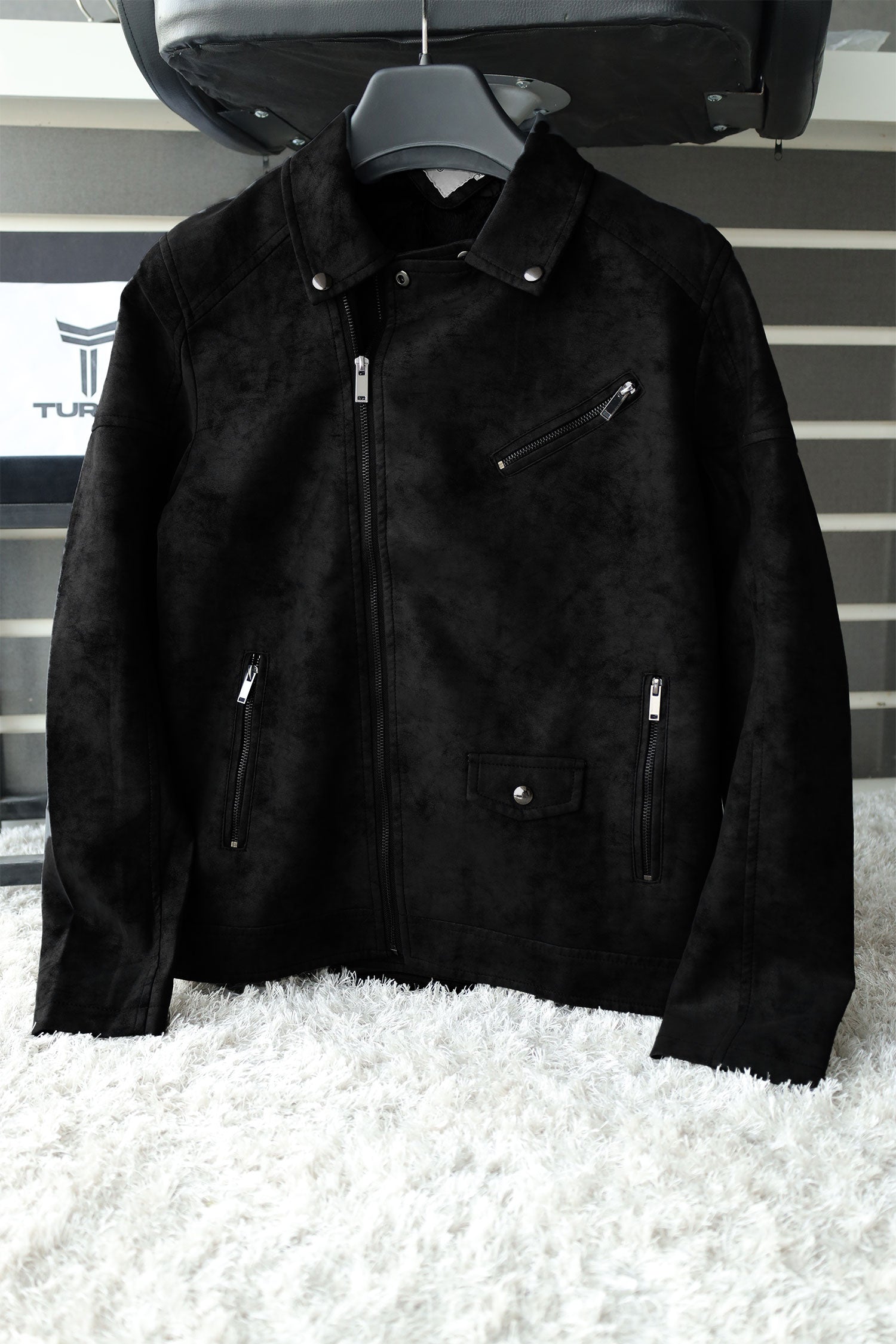 Zip Pocket Style Men's Imported Suede Leather Jacket