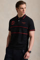 Hcket London Panel Amr Chest Men's Polo Shirt In Black