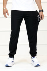 Adds 3 Stripes Line Decent Interlock Sportswear Trouser In Black