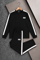 Turbo Iconic Panel Stripe Men's Co-Ord Set In Black