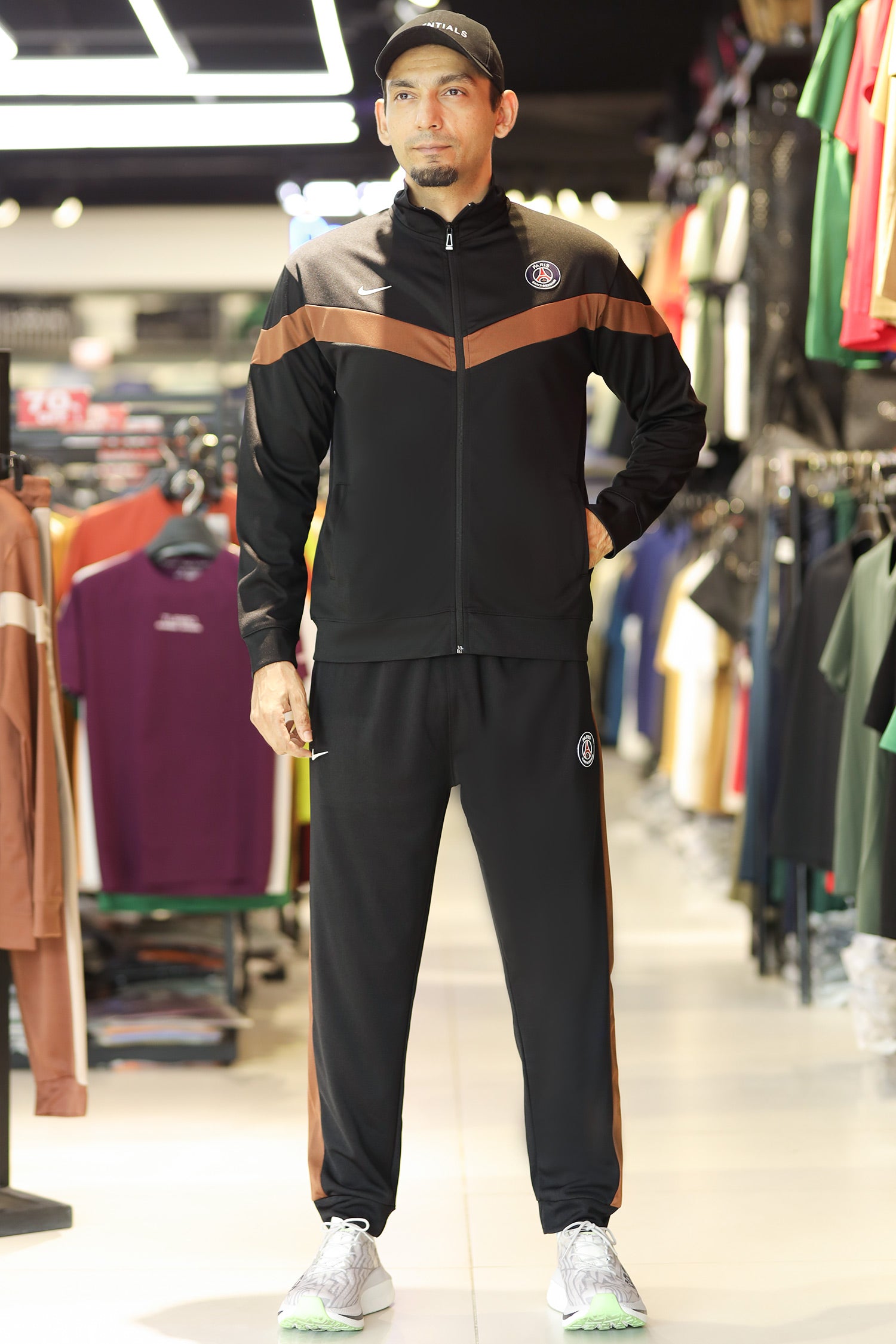 Nke Diagonal V Panel Signature Full Zipper Tracksuit