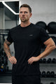 Turbo Regular-Fit Round Neck Dry-fit Shirt In Black