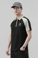 Turbo Modern Placket Men's Polo Shirt In Black