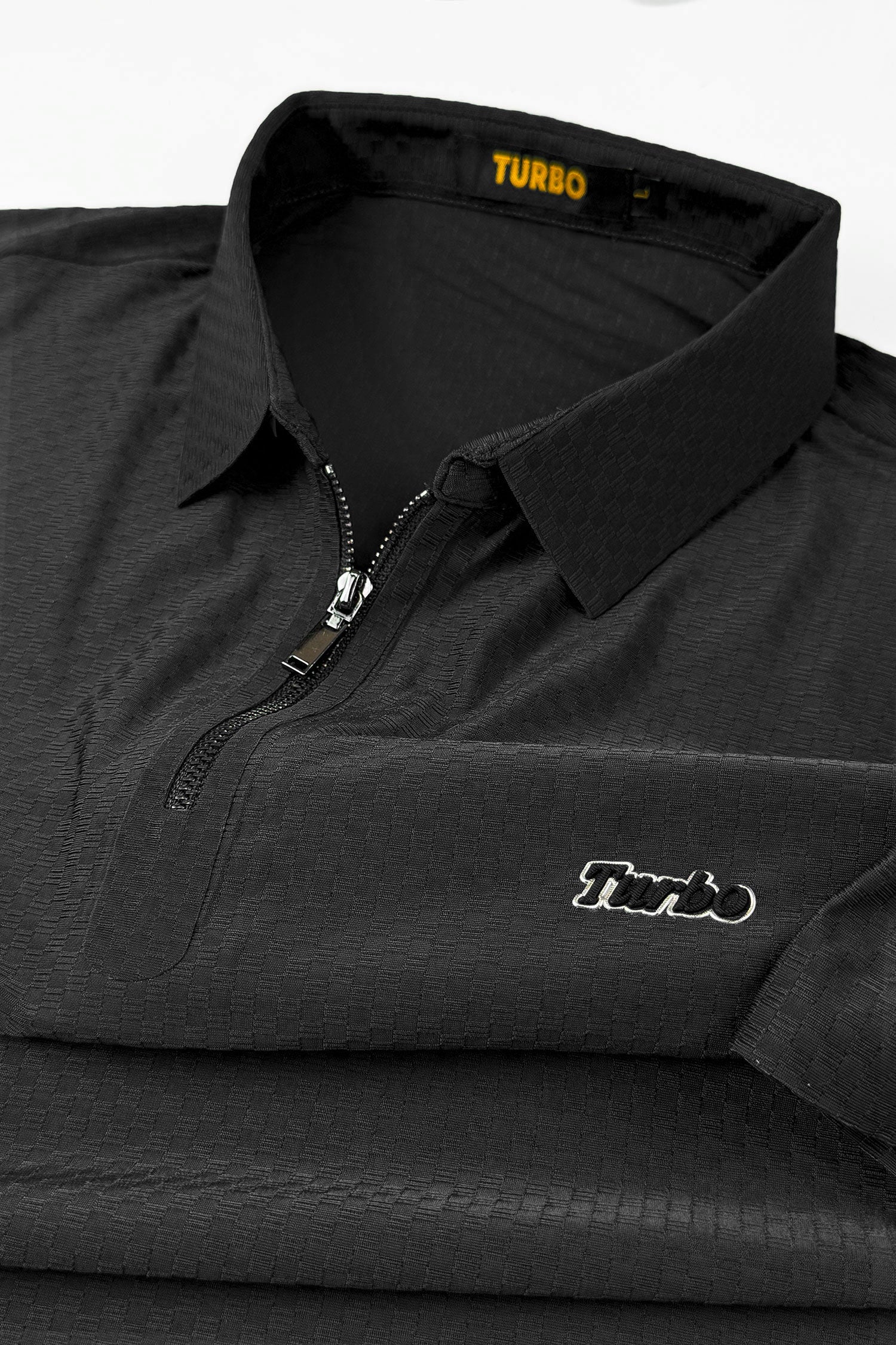 Turbo Abstract Symmetry Zip-Collar Men's Polo Shirt
