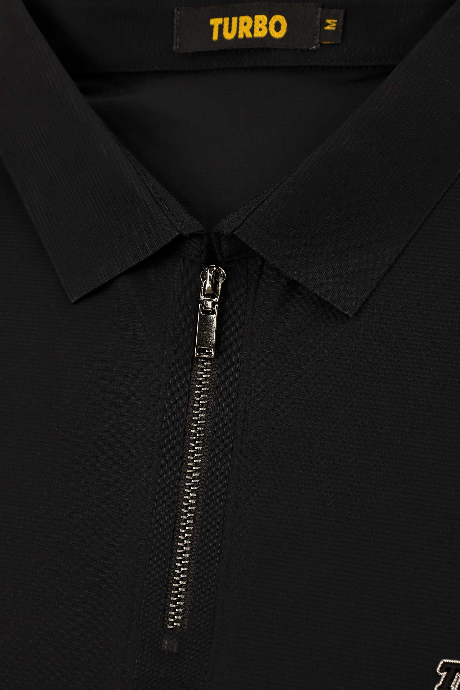 Turbo Signature Script Zip-Placket Men's Polo Shirt