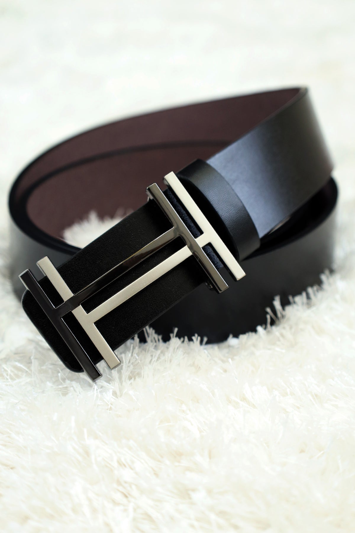 Hrmes Metal Alloy Automatic Buckle Branded Belt