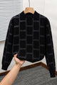 Brick Design Pattern Imported Round Neck Rabbit Wool Men's Sweater