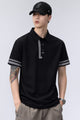 Turbo Contrast Placket Men's Polo T-Shirt In Black