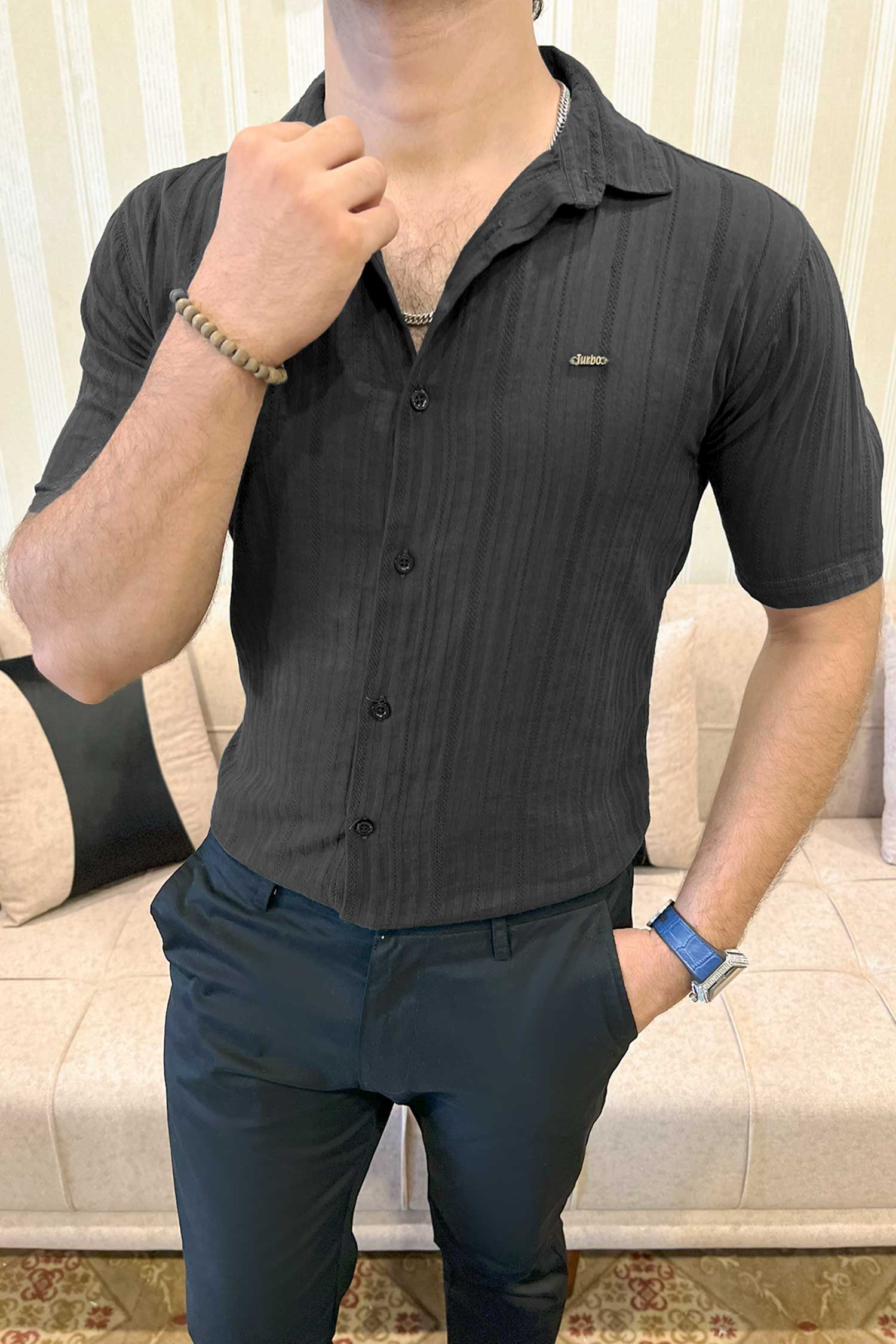 Turbo Minimalist Design Half Sleeve Casual Shirt