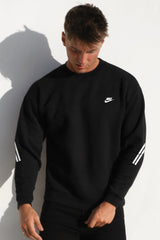 Nke Crew Neck Men's Full Sleeves Sweatshirt In Black