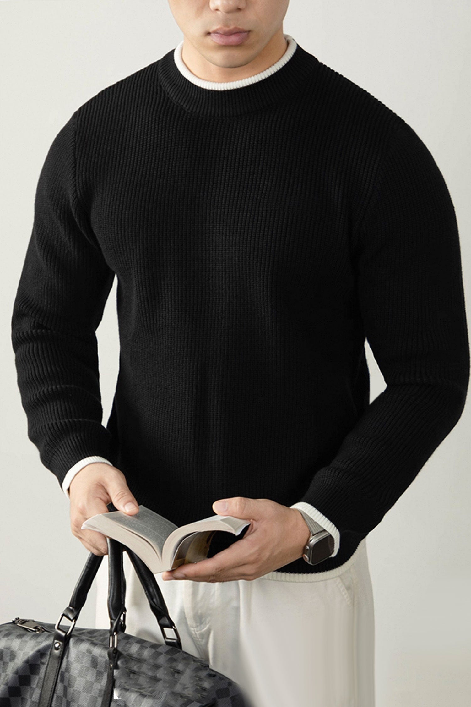 Turbo Ribbed RoundNeck Imported Men's Sweater
