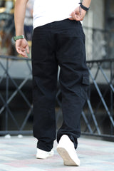 Denim Men's Relaxed Fit Straight Leg Baggy Jeans In Black