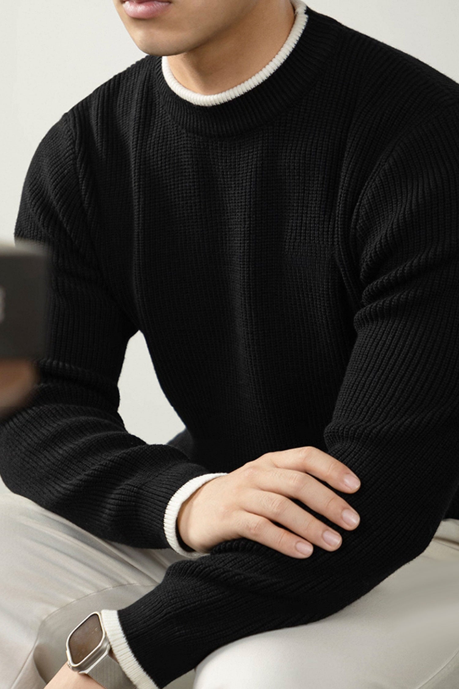Turbo Ribbed RoundNeck Imported Men's Sweater