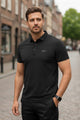 Turbo Luxury Breathable Stitchless Men's Polo Shirt In Black