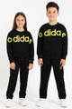 Adds Drop Shoulder Quick-Dry Unisex Younger Kids Tracksuit In Black