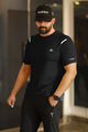 Turbo Sport Shoulder Striped Breathable Dry-Fit Tee