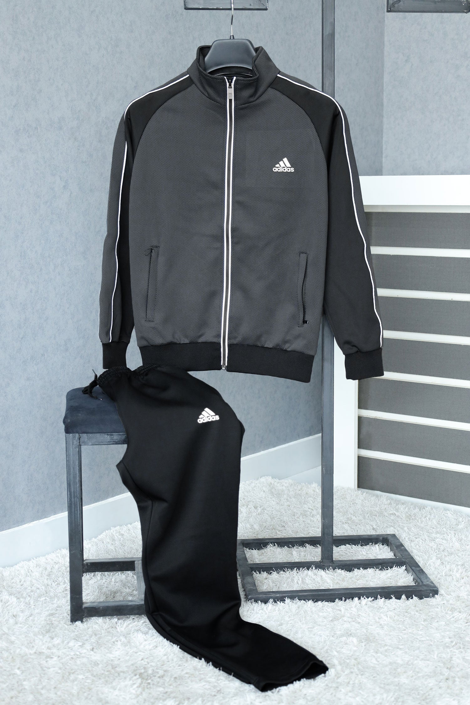 Adds Contrast Pattern Sportswear Men Zipper Tracksuit