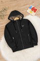 Essentials Hybrid Detachable Hood Imported Kid's Suede Jacket In Black